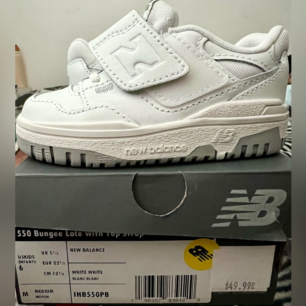 Toddler New Balance 550 Bungee Lace with Top Strap